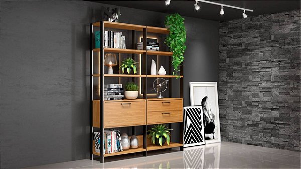 ESTANTE 2 TORRES + BASCULANTE + GAVETEIRO