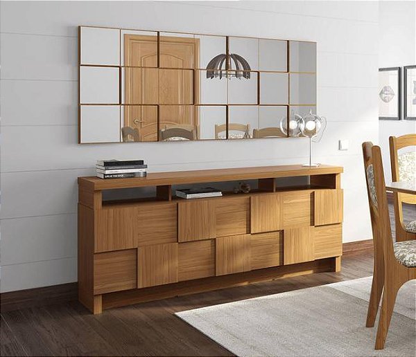 PAINEL DECORATIVO 3D QUADRICULADO ESPELHADO 175CM