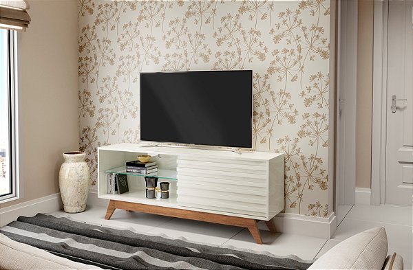 RACK RETRÔ COM 1 PORTA DE CORRER