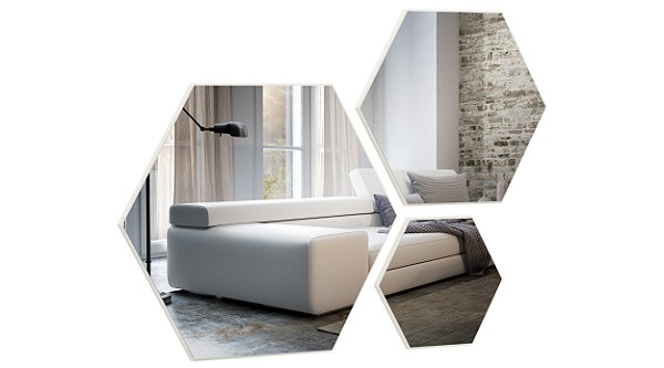 PAINEL DECORATIVO HEXAGONO OFF WHITE/ ESPELHO