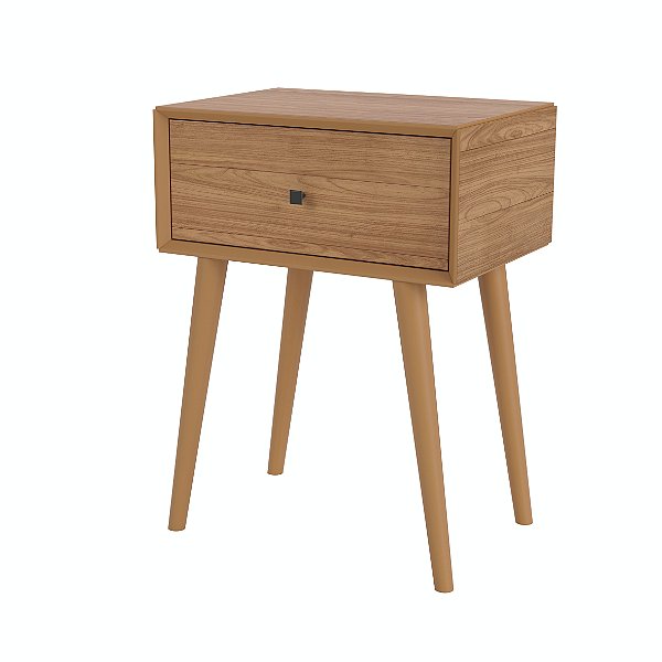 MESA CABECEIRA CHANFRADA C/ 01 GAVETA - FREIJO