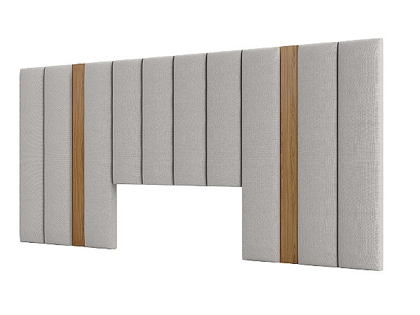 CABECEIRA ESTOFADA 275CM - FREIJO/LISO