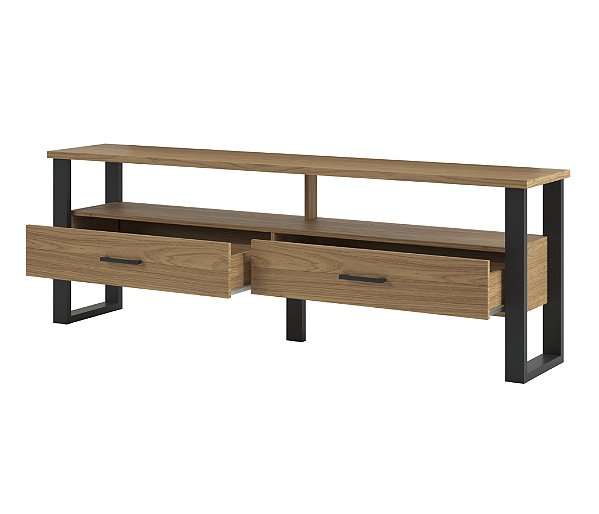 RACK INDUSTRIAL 180CM C/ 2 GAVETAS - FREIJO/PRETO FOSCO