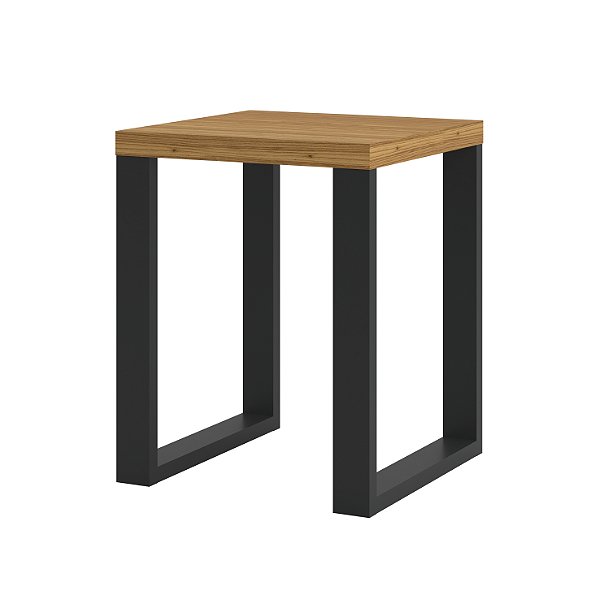 Mesa de canto industrial - freijó/preto fosco ou off white/freijó - pradel