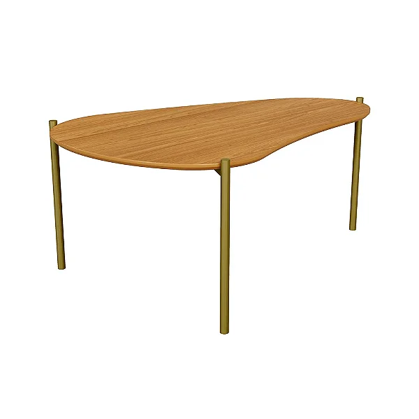 Mesa de centro 90X60 com pé metálico - freijó - dalla costa