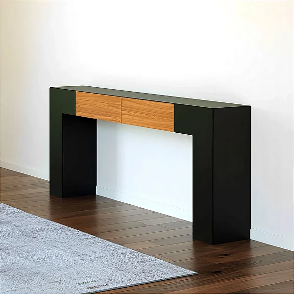 Aparador 180cm – preto fosco/freijó - dalla costa