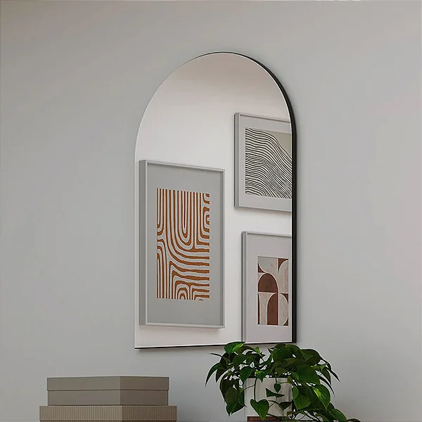 Painel decorativo orgânico 60cm (espelho) – preto fosco - dalla costa