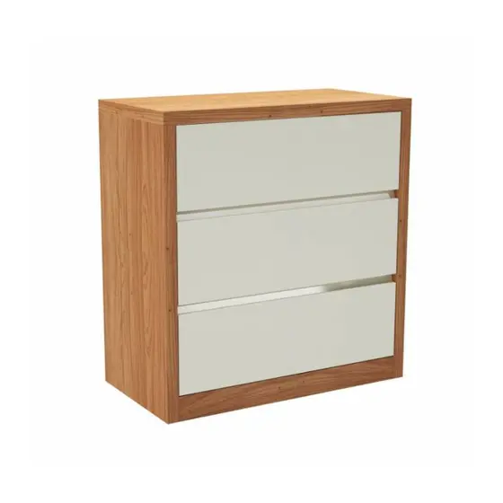 Cômoda 3 gavetas – freijó/off white ou somente off white - dalla costa