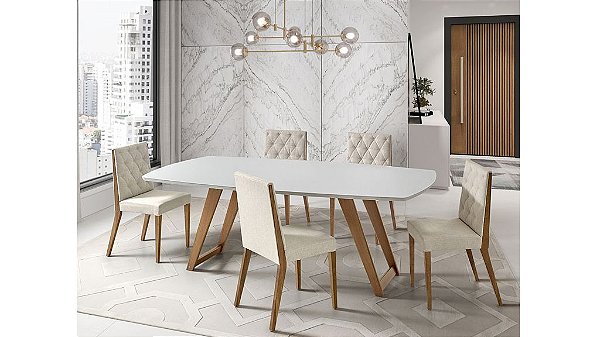 MH-5341 – Mesa de Jantar com Tampo em Vidro ou Laminado - herval