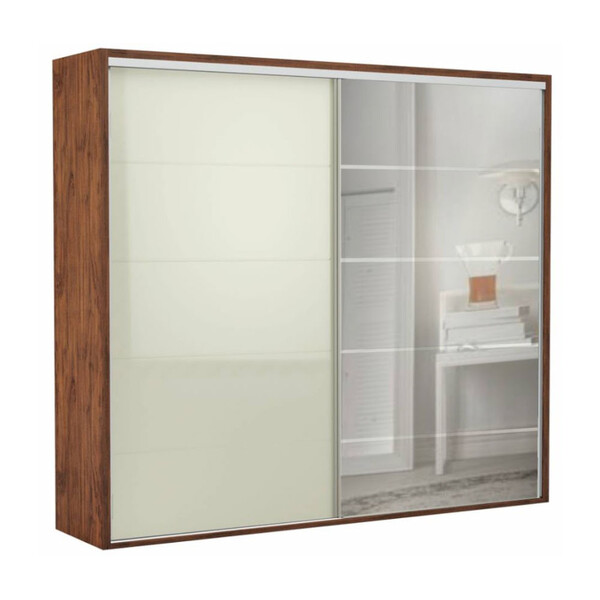 Roupeiro Dalla Costa 267cm - com e sem espelho - porta lisa em placas