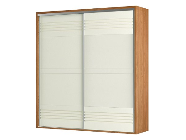 Roupeiro Dalla Costa 223cm - com e sem espelho - detalhe ripado