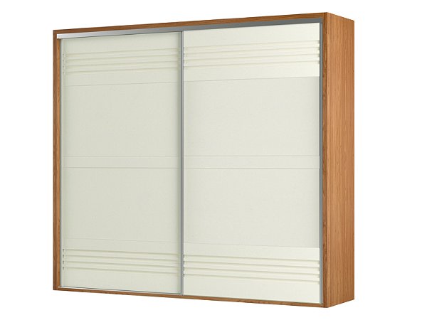 Roupeiro Dalla Costa 267cm - com e sem espelho - detalhe ripado