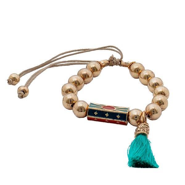 PULSEIRA BOLINHA GOLD C/ TASSEL