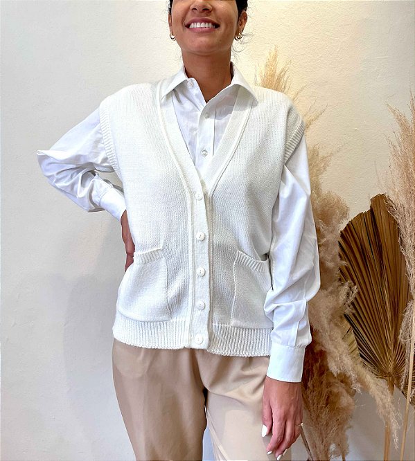 Pullover Branco Vintage  - M/G