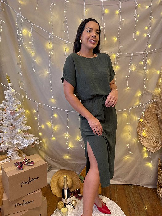 Vestido Verde Musgo - M
