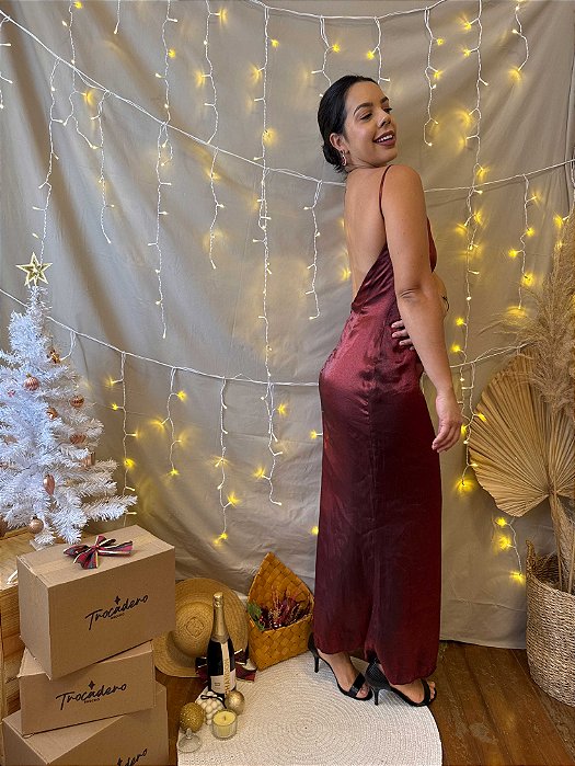 Vestido Longo Marsala - M