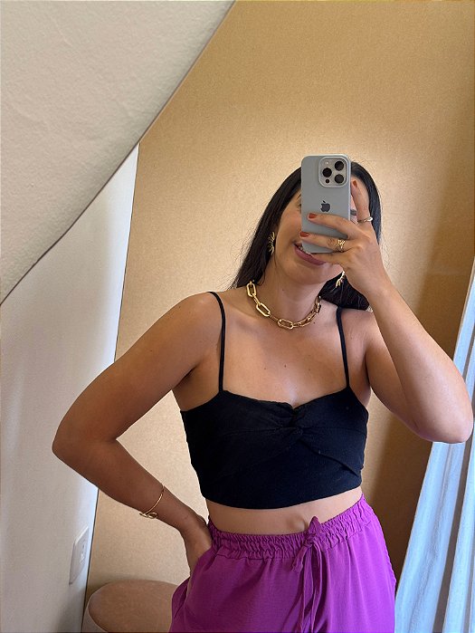 Cropped Linho Preto - M