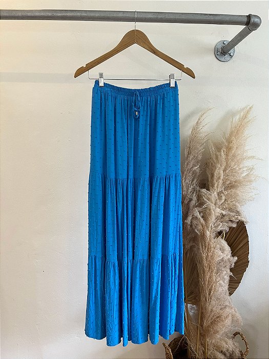 Saia Longa Pipoca Azul - P