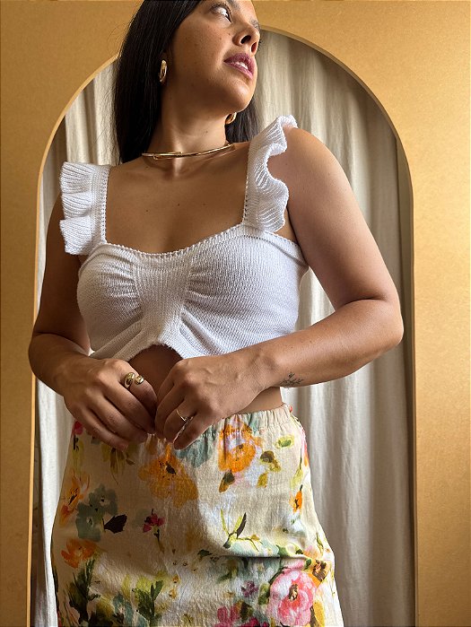 Cropped Tricot Branco - P