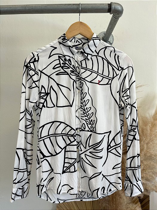 Camisa Floral P&B - P