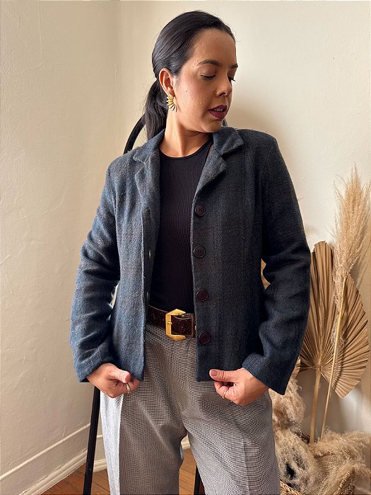 Blazer Azul Xadrez - P