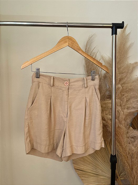 Short Alfaiataria Bege - P