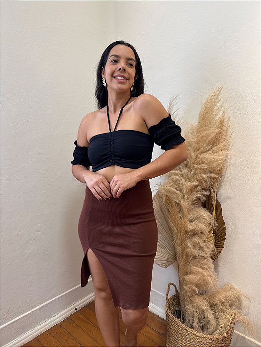 Saia Canelada Marrom - M