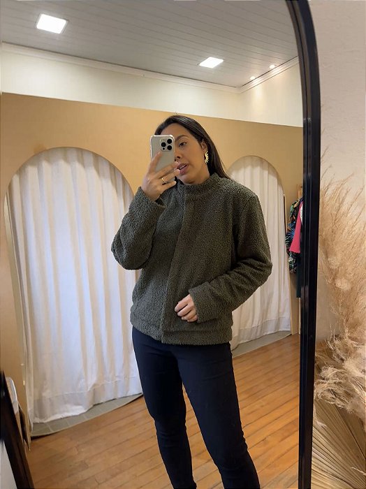 Casaco Verde Lã Boucle - G