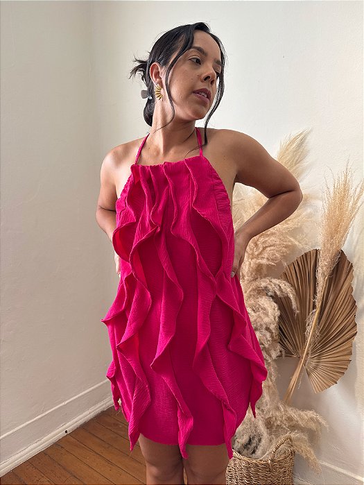 Vestido Babados Pink - M