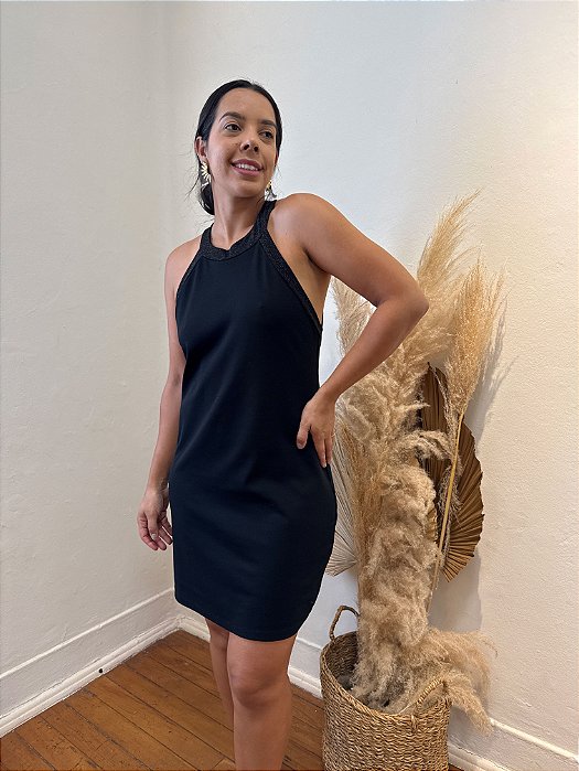 Vestido Preto Frente Única - M
