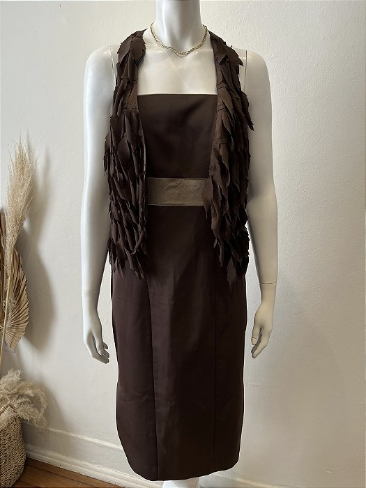 Colete Franjas Marrom FARM - M