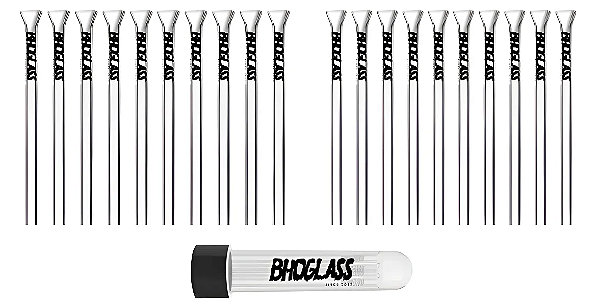 KIT 20 PITEIRAS DE VIDRO EXTRA LONGA 4MM E 5MM X 10CM + TUBETE