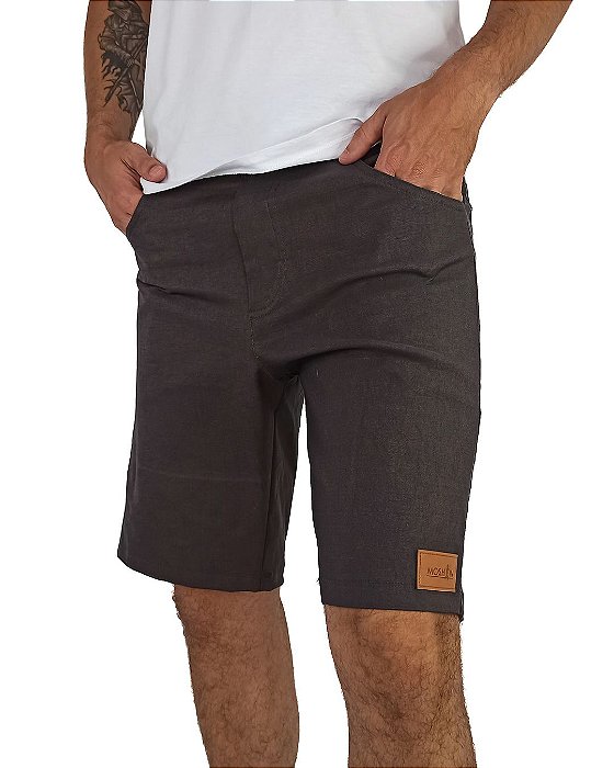 Bermuda Com Elastano Comfy Preto Estonado