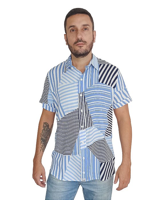 Camisa de Viscose Estampada Mariscal