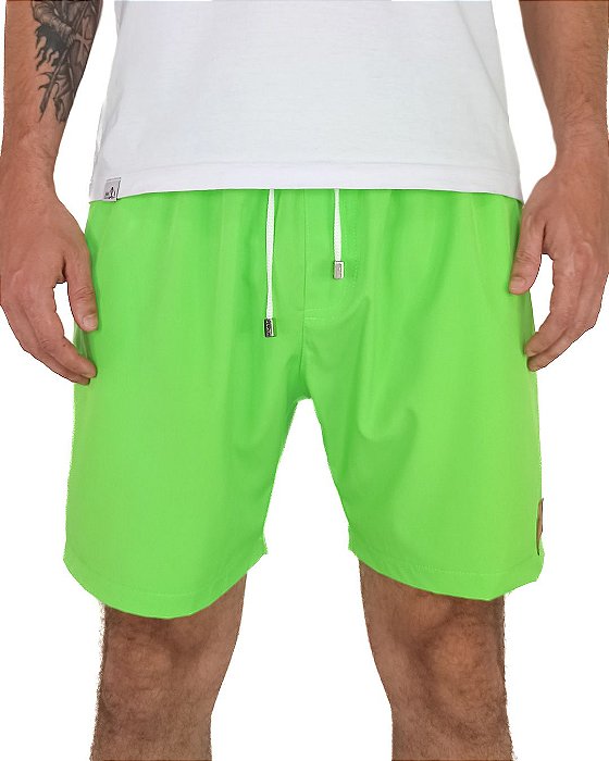 Short Liso com Elastano Premium Verde Neon