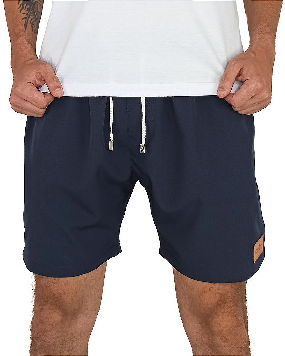 Short Liso com Elastano Premium Azul Marinho