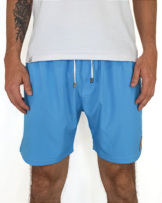 Short Liso com Elastano Premium Azul