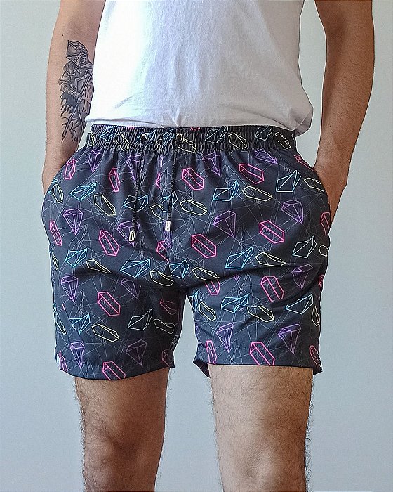 Short estampado com elastano Premium Diamante