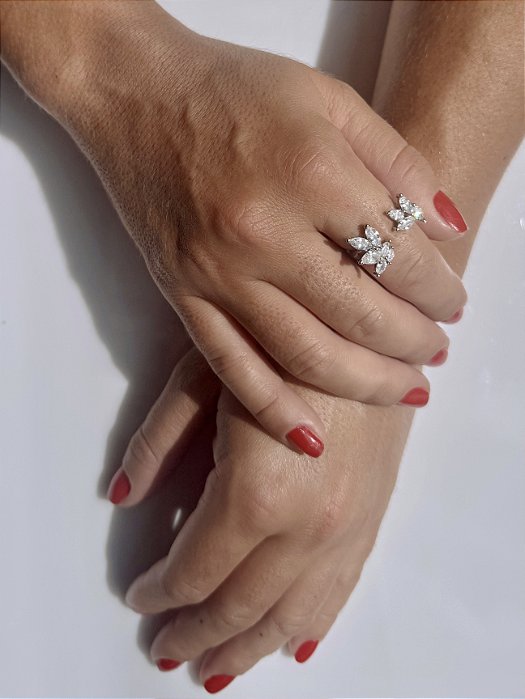 Anel Pedras Prateado