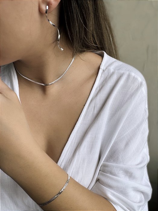 Choker Fita Prateada