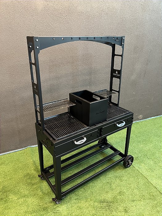 Parrilla com Grill Duplo - Grelha Uruguaia e Varal 120x50cm