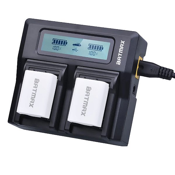 Carregador Duplo Batmax p/ Baterias NP-FW50 c/ LCD