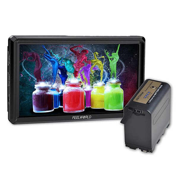 Monitor Feelworld S55 V3 6" HDMI 4K + Bateria Batmax NP-F970