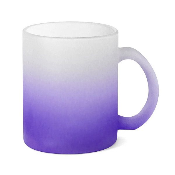 Caneca vidro Jateada Azul