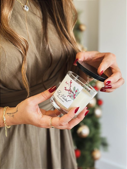 Vela Feliz Natal 170g | Flor de figo