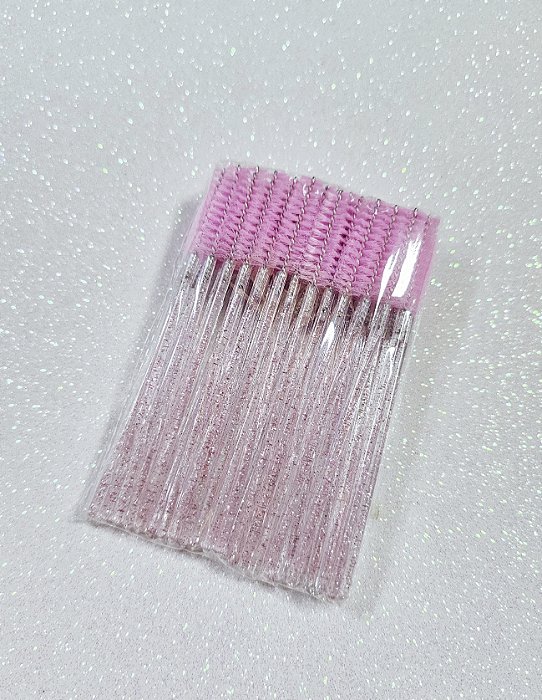 Escovinhas com Glitter Rosa - 50unid