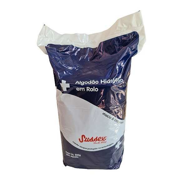 Algodão Hidrófilo em Rolo 500g | Sussex