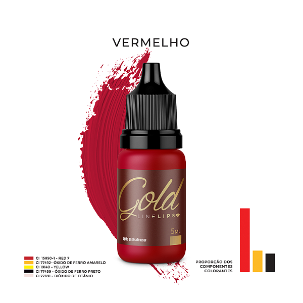 Vermelho Mag Gold Line Lips 10ml
