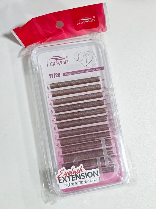 Cílios Fadvan Y Marrom 0.07D Mix (8mm ao 14mm)