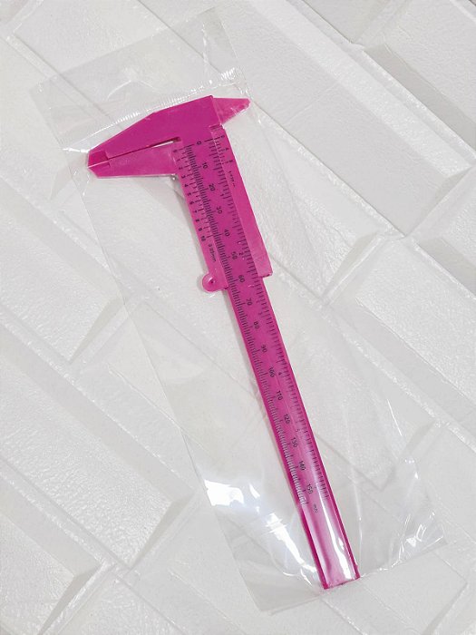 Paquímetro de Plástico 15cm - Rosa